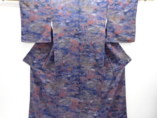 JAPANESE KIMONO / UNUSED KOMON / CHIRIMEN / FLOWER & BIRD